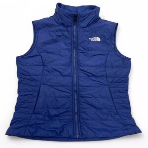The North Face Blue Explore Vest Jacket Quilted Puffer Pockets Girls Youth XL 18